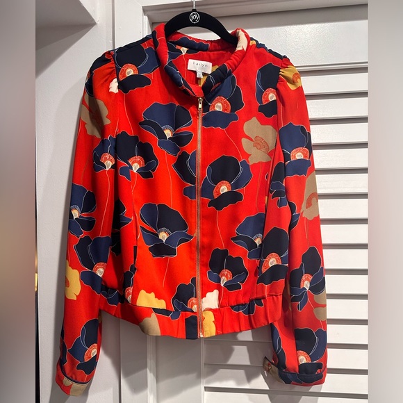 Harlyn Bomber Zip Up Bomber Floral Jacket- Large - Picture 1 of 5